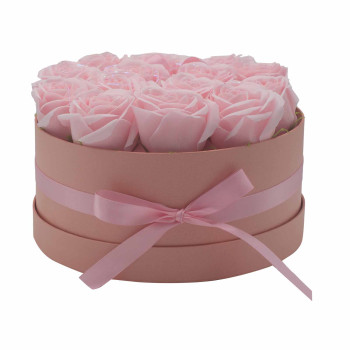 Geschenkbox Seifenrosen Rosa Rund