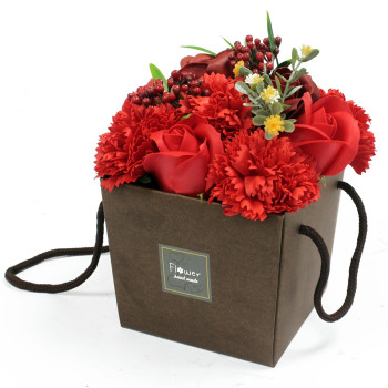 Rotes Seifenblumen Bouquet in der Box